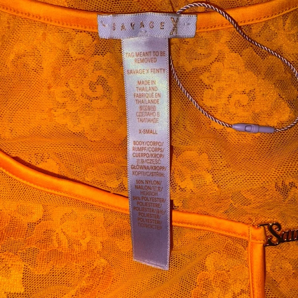 Savage X Fenty Bright Orange Lace Top Dress - Picture 8 of 9